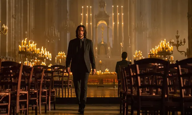 John Wick Chapter 4 scene where Caine and JV met at a church and JV is leaving.